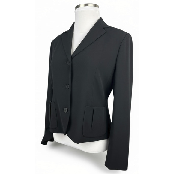 Talbots Black Career Blazer Size 14 Button Business Work Professional Classic - Picture 12 of 12